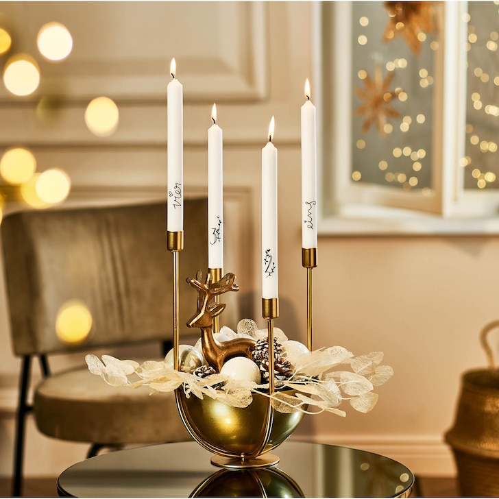 Deko-Set Weihnachts-Kerzenhalter Golden Glam