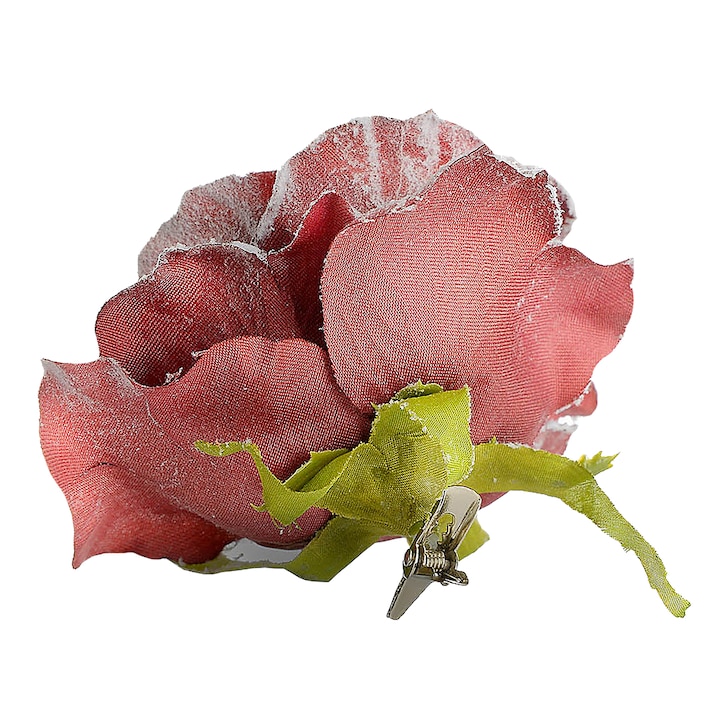 Glitzer-Kunstblume Rose auf Clip