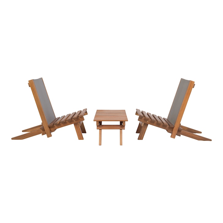 Mini-Outdoor-Lounge-Set Nico aus Akazienholz, klappbar