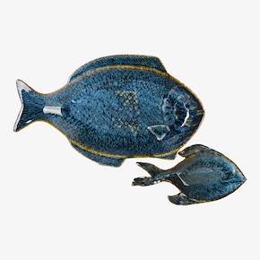 Servierplatte Fish mit Dipschale