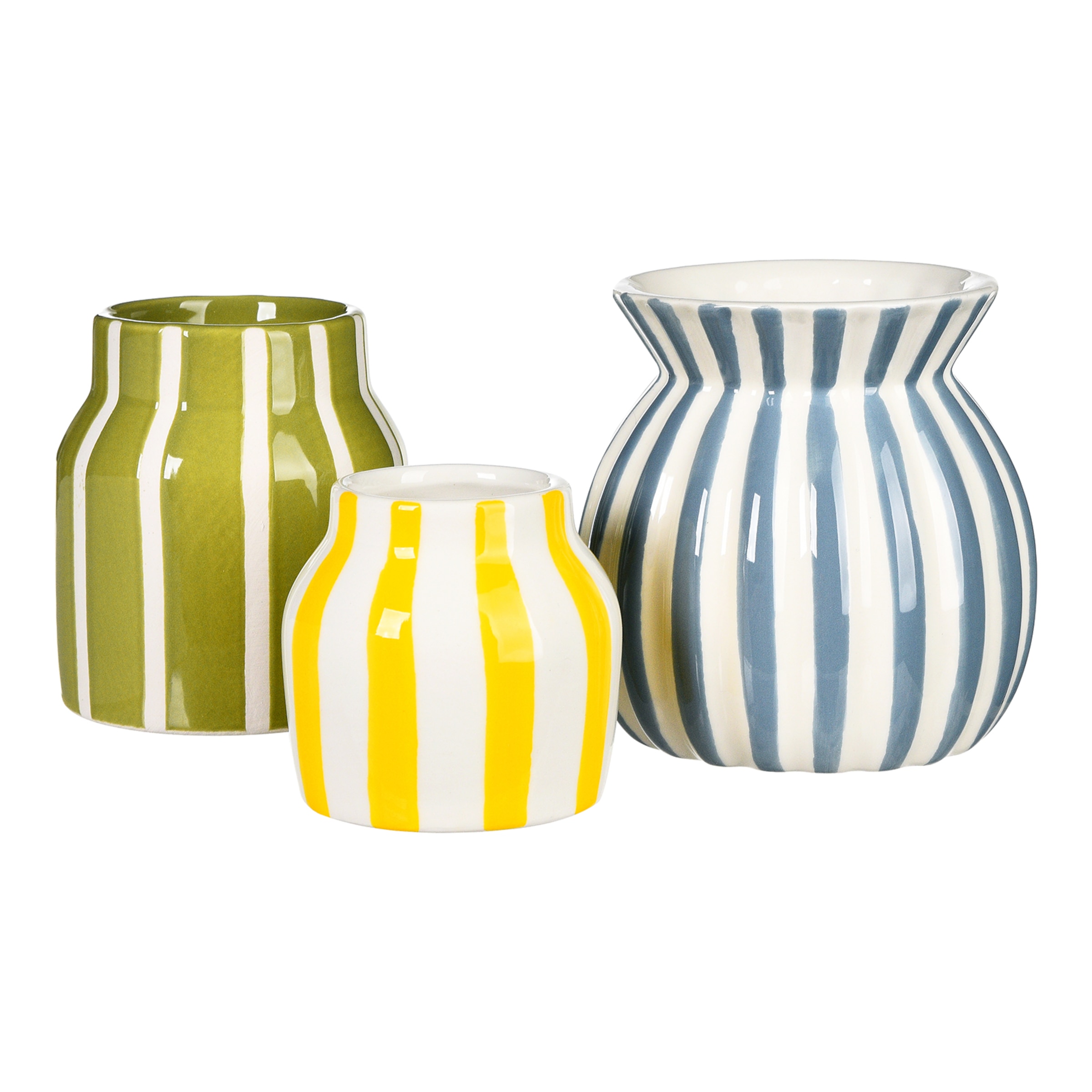 Vase STRIPES 3er Set ca.H14cm, bunt günstig online kaufen