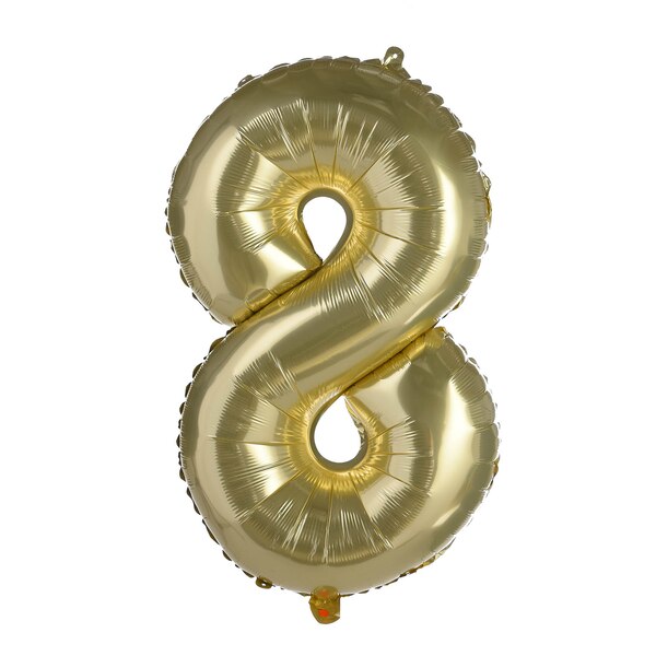 XL-Folienballon Nummer 8, altgold