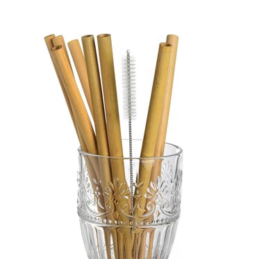 Bambus-Trinkhalm-Set mit Bürste