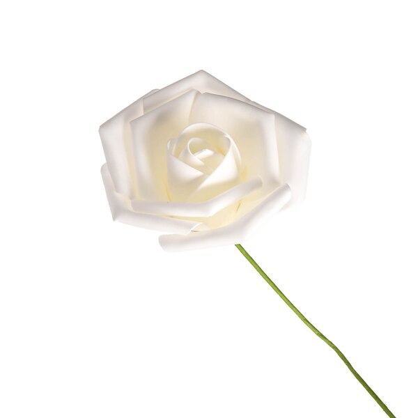Kunst-Stielblume Rose, weiß