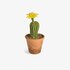 Cactus artificiel avec fleur dans un pot jaune