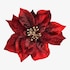 Kunstbloem Poinsettia op Clip rood