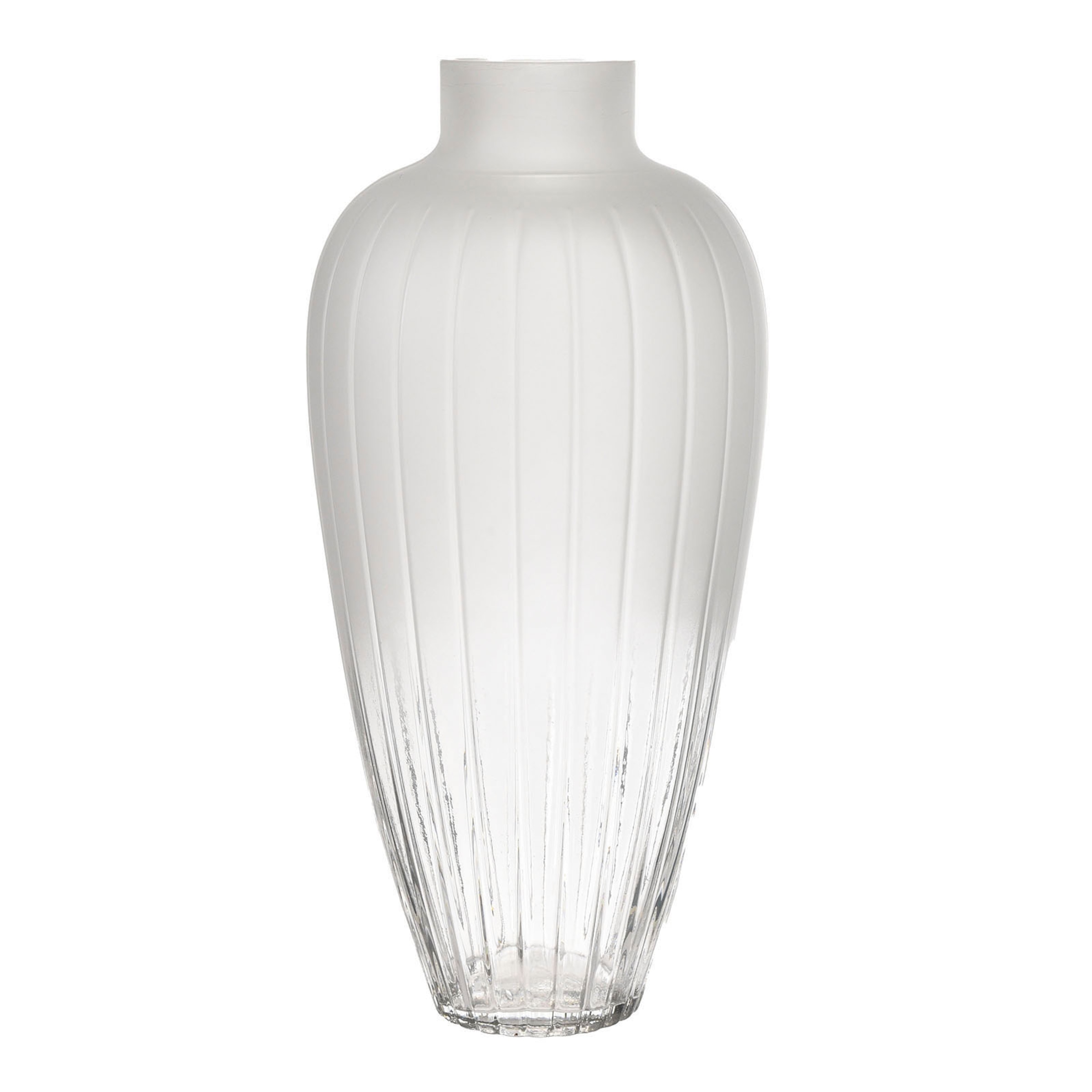 Vase Rills Glas ca.50x24cm; weiss