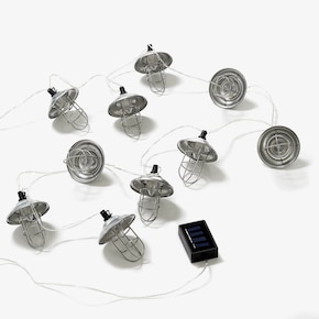 Guirlande lumineuse solaire avec lanternes en métal, 10 LED
