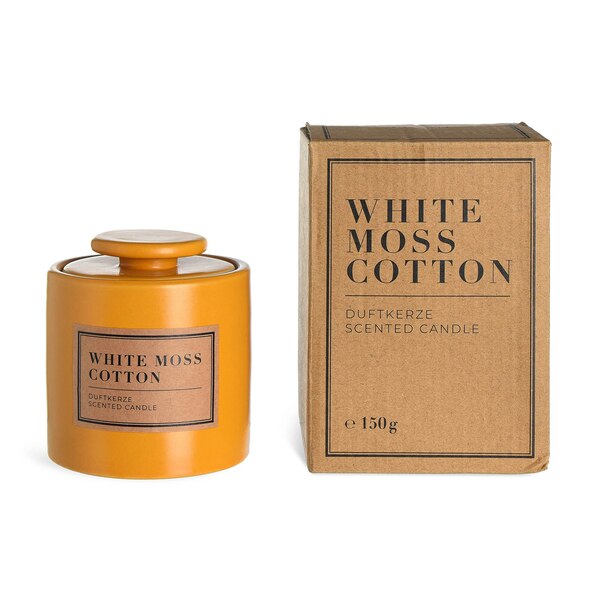Duftkerze White Moss Cotton, dunkelgelb