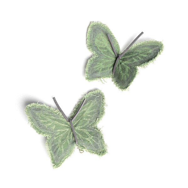 Deko-Schmetterling auf Clip, grün