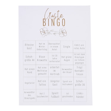 Spielblock Gäste-Bingo
