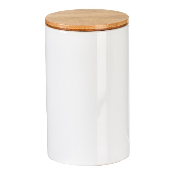 Skladovací pohár s dreveným vekom Lina, biela