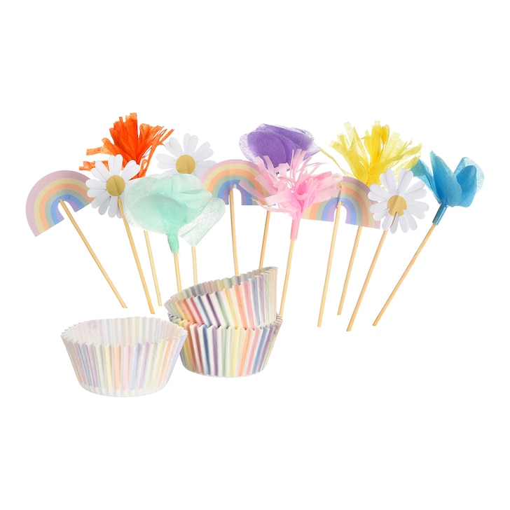 Muffin-/Cupcake-Deko-Set Rainbow