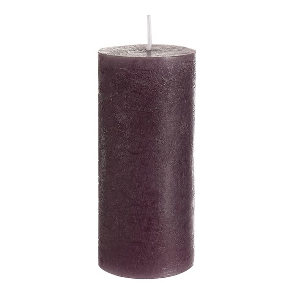 Rustikálna stĺpová sviečka, tmavá lila