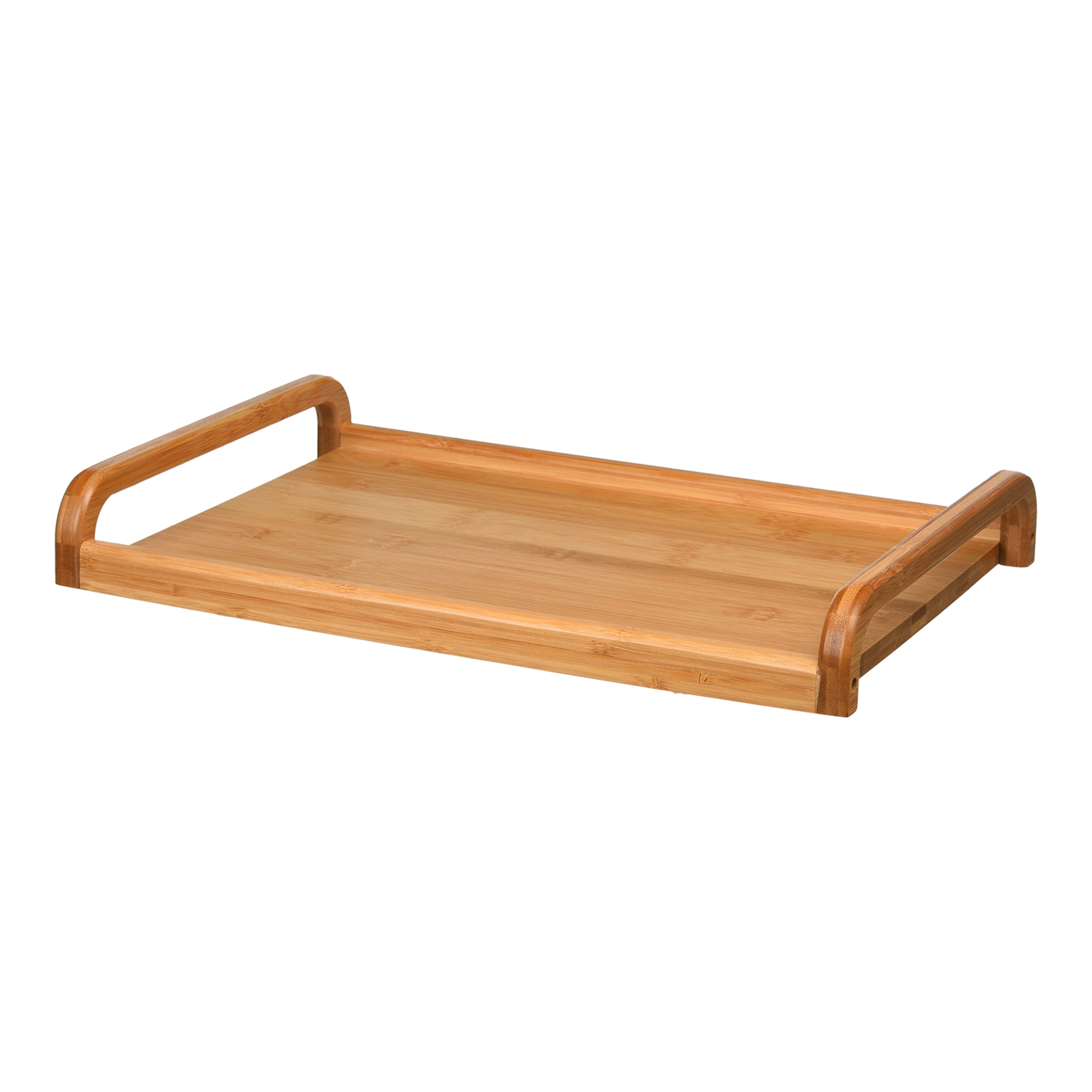 Spetebo Tablett Bambus Drehteller mit 2 Griffen - 40 cm, Holz