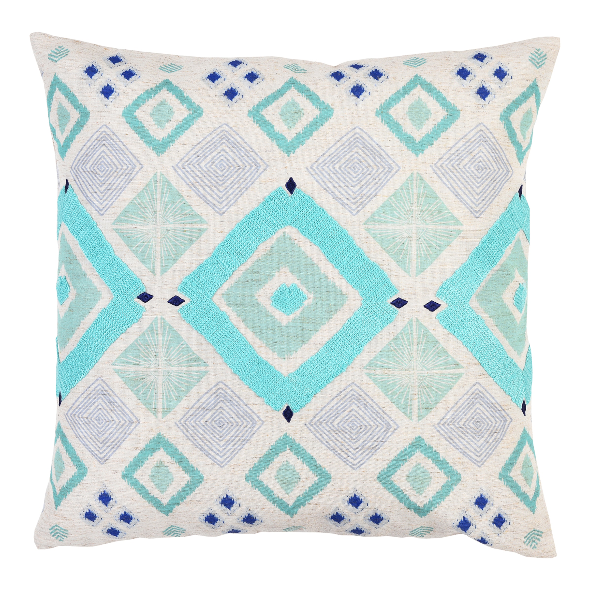 Kissenhülle IKAT ca.45x45cm, aqua günstig online kaufen