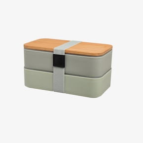 Dubbele lunchbox inclusief herbruikbaar bestek