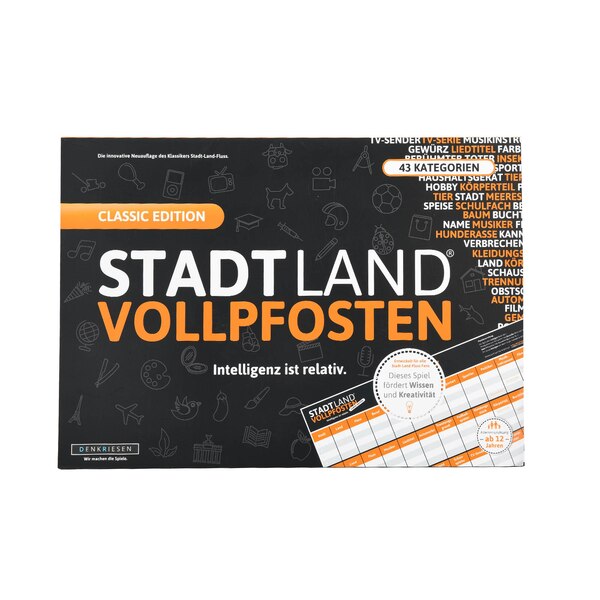 Stadt Land Vollpfosten - Das Kartenspiel - Classic Edition, ohne Farbe