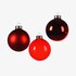 Set de boules de Noël en verre rouge