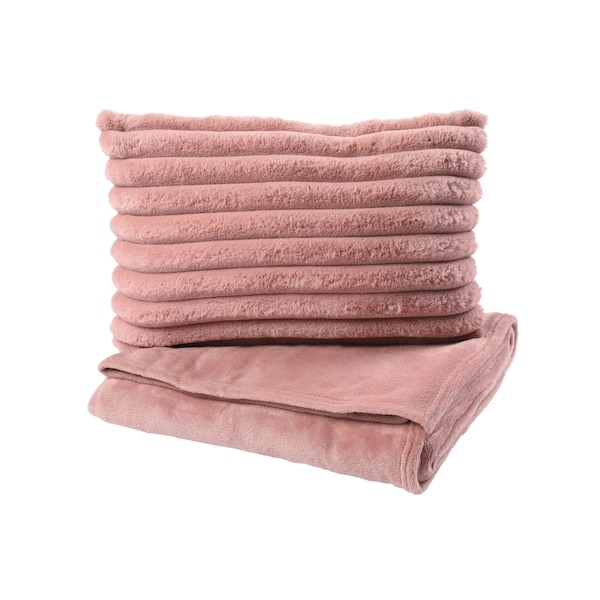 Decken- & Kissen-Set Stripe, rosa