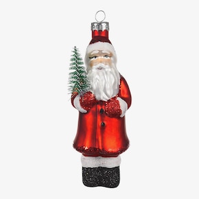 Sklenená dekorácia na stromček Santa