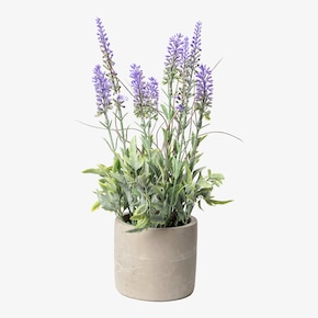 Kunstblume Lavendel im Zementtopf