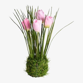 Fleur artificielle Tulipe dans une boule d'herbe