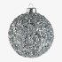 Glazen Kerstballen Glitterkorrels zilver