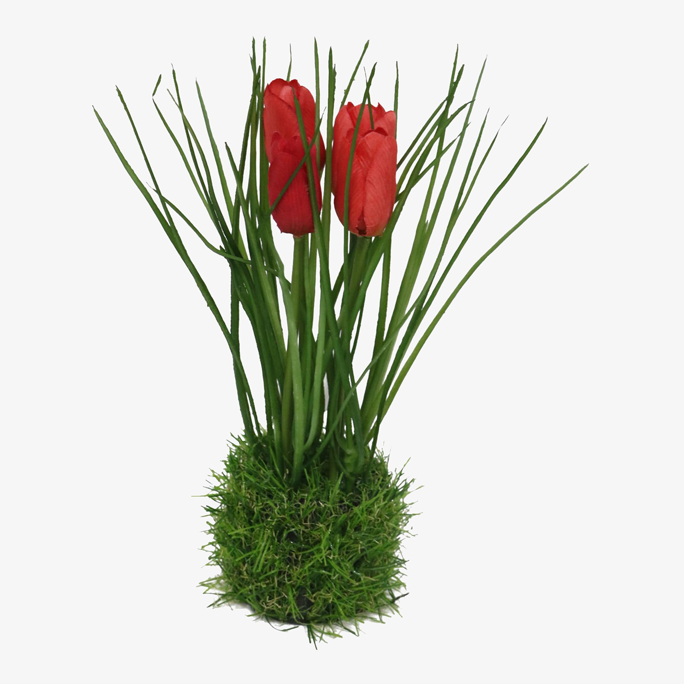 Fleur artificielle Tulipe dans une boule d'herbe