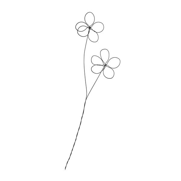 Objet décoratif Fleur en fil de fer, noir