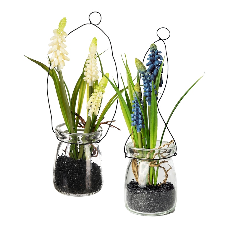 Achetez Set de fleurs artificielles Jacinthe dans un vase en verre en ligne  | DÉPÔT