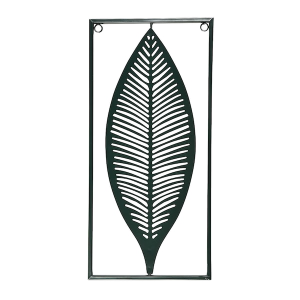Nástenná dekorácia Objekt Leaf, tmavosivá