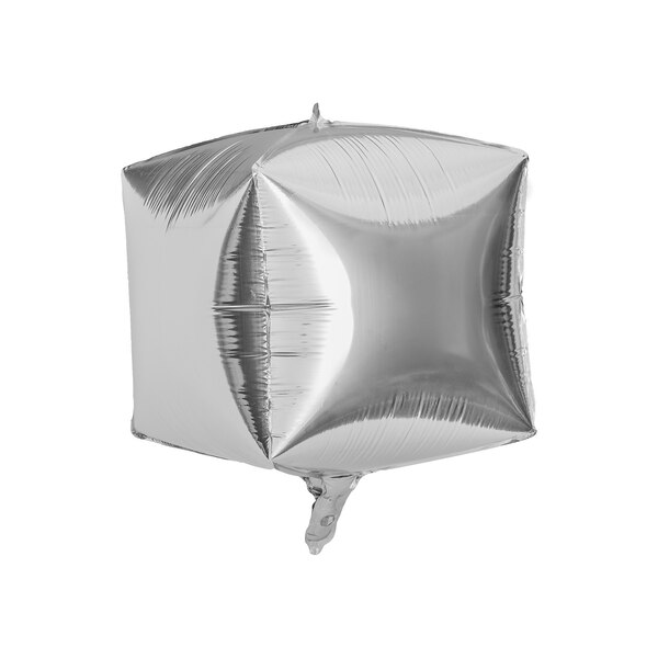 Ballon aluminium Cube, argent