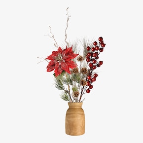 Vase décoratif Classic Christmas avec fleurs artificielles