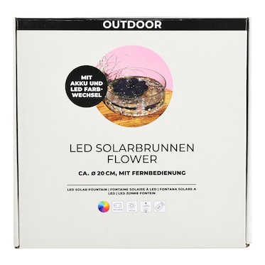 LED-Solarbrunnen Flower mit Akku & Beleuchtung