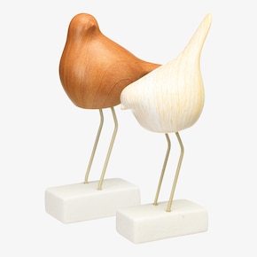 Deko-Figur-Set Vogel Wood