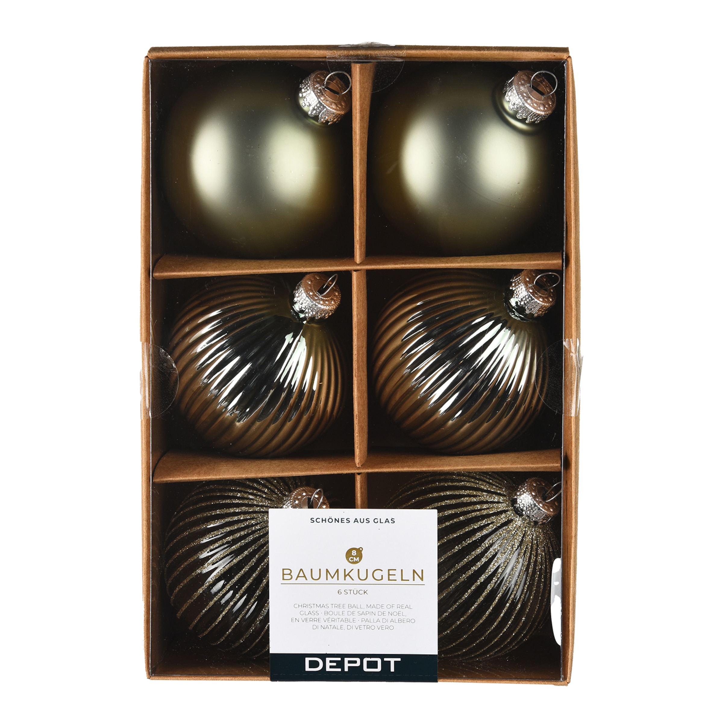 Koop Glazen Kerstballen Set Rille Online | DEPOT