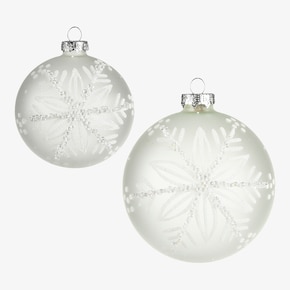 Glas-Weihnachtskugel-Set Schneeflocke