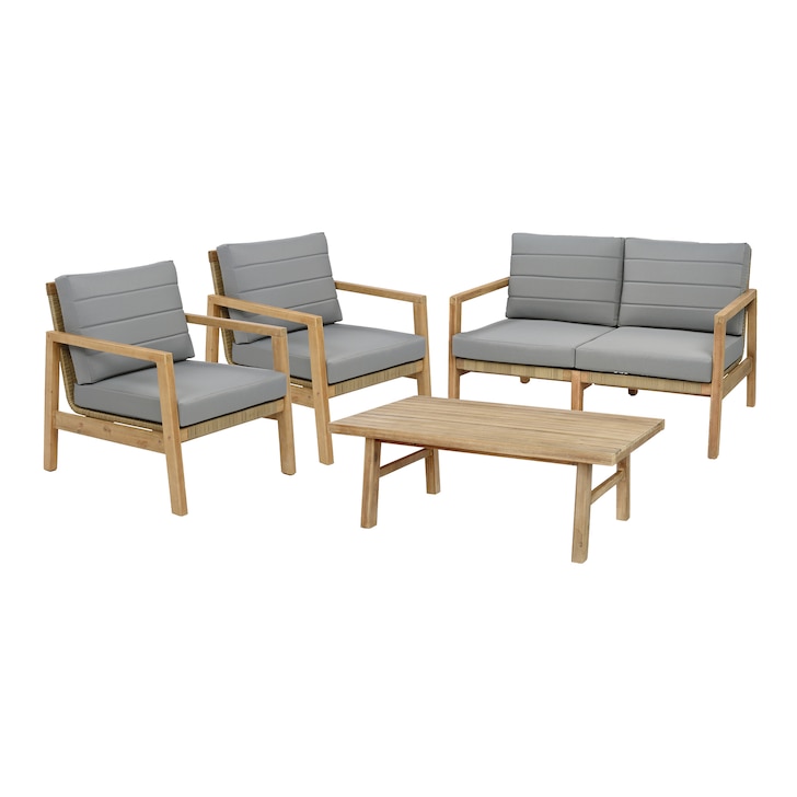 Outdoor-Lounge-Set Geflecht aus Akazienholz