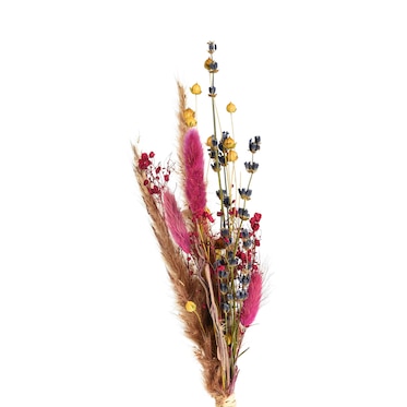 Vase mit Mini-Trockenblumensträußen