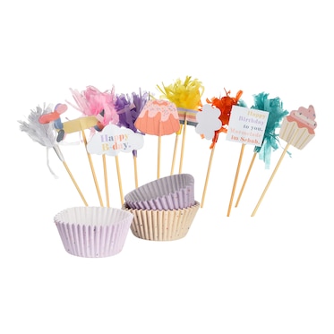 Muffin-/Cupcake-Deko-Set Happy Birthday