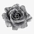 Glitzer-Kunstblume Rose auf Clip silber
