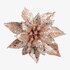 Fleur artificielle scintillante étoile de Noël sur clip rose clair