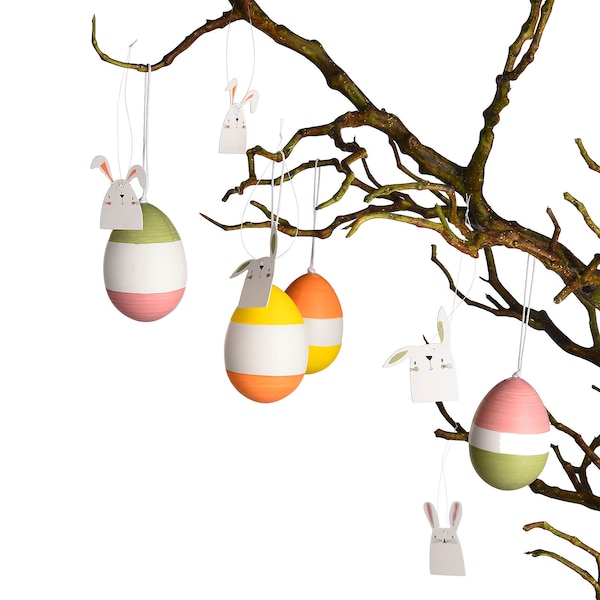 Set de pendentifs décoratifs Oeuf Bunny, multicolore