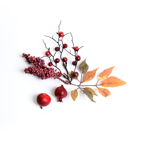 Streuartikel Beeren & Blätter, rot