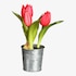 Kunstblume Tulpe im Zinktopf pink
