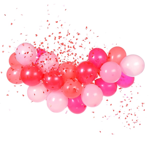 Partydeko-Set Love Ballons & Konfetti, rot