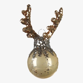 Mini-boule de Noël en verre Bois de cerf