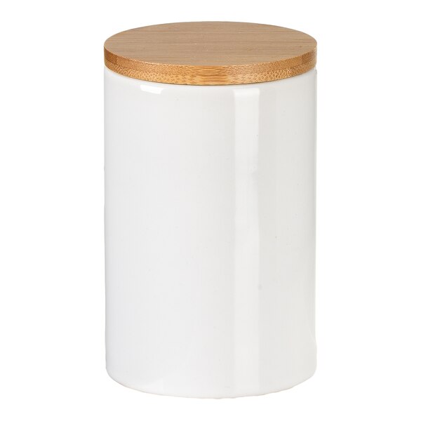 Boîte à provisions avec couvercle en bois Lina, blanc