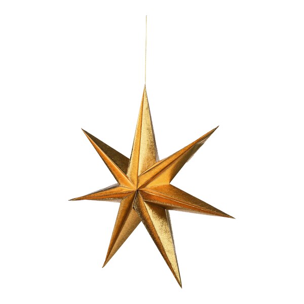 Étoile décorative en papier plié, doré